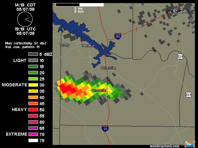 Cumulonimbus South of Decatur at 2:15