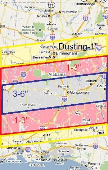 Snow in Alabama Friday?