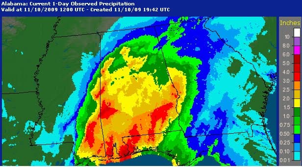 Storm Total Rainfall (so far)...