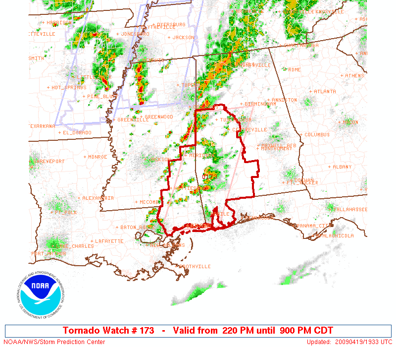 Tornado Watch - Mississippi-Alabama