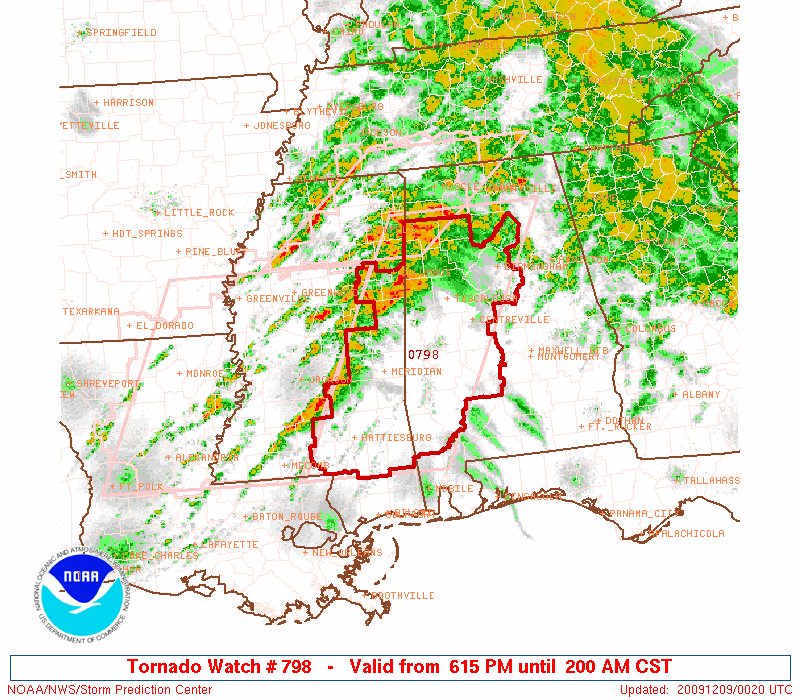 Tornado Watch - West and Central Alabama